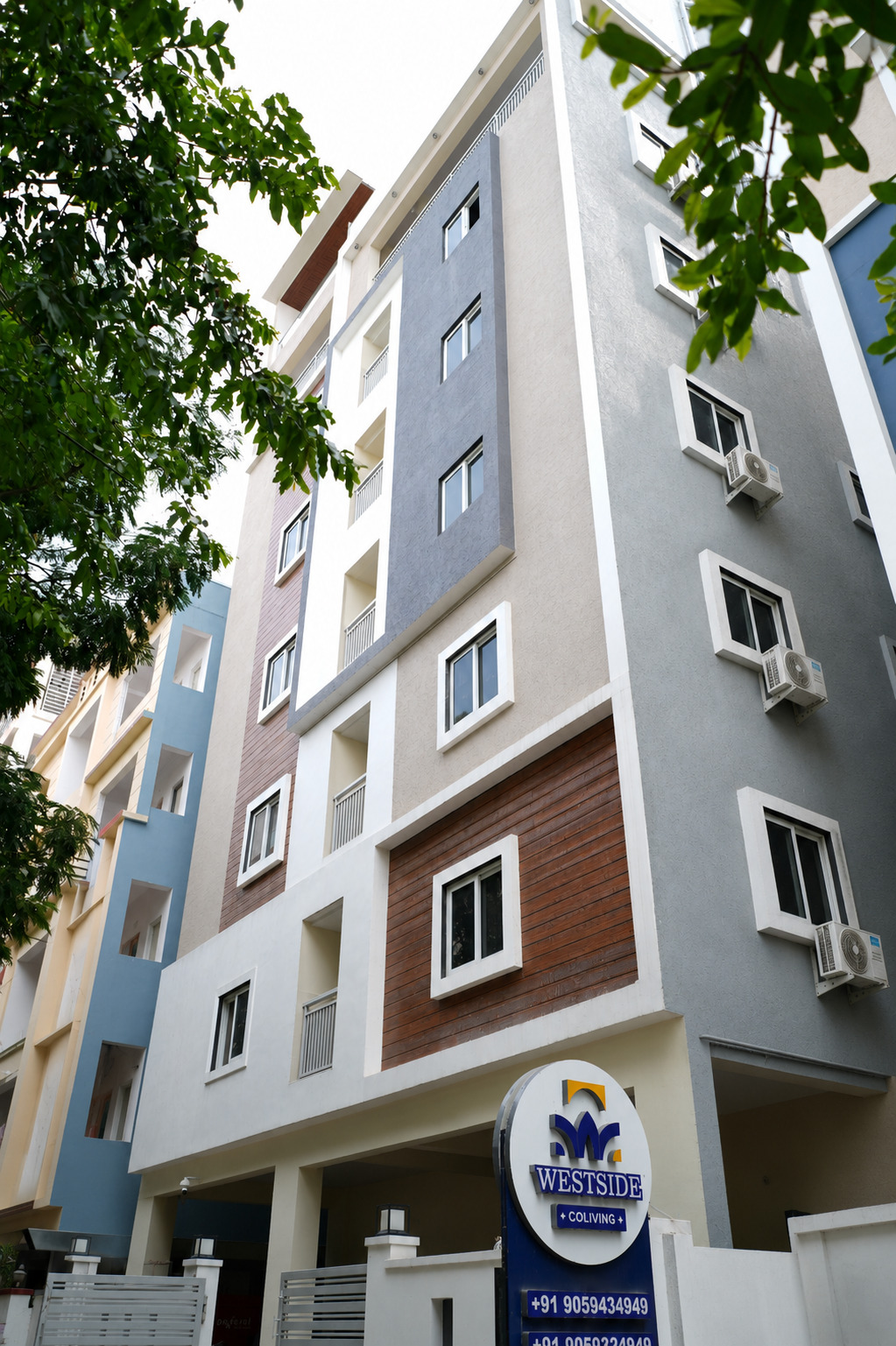 Premium air-conditioned co-living bedroom at Westside Coliving, Madhapur