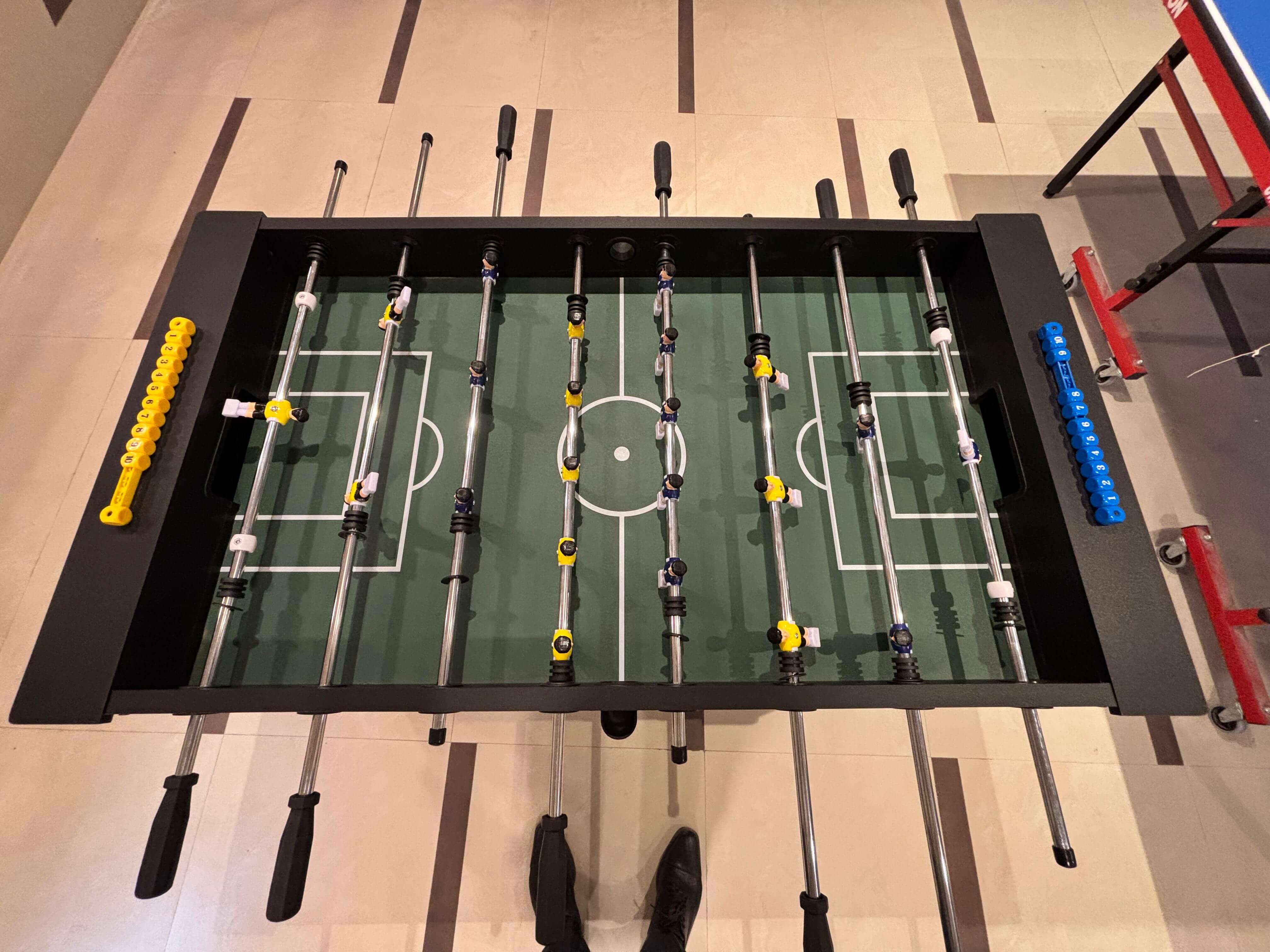 Play area with indoor games at Westside Coliving